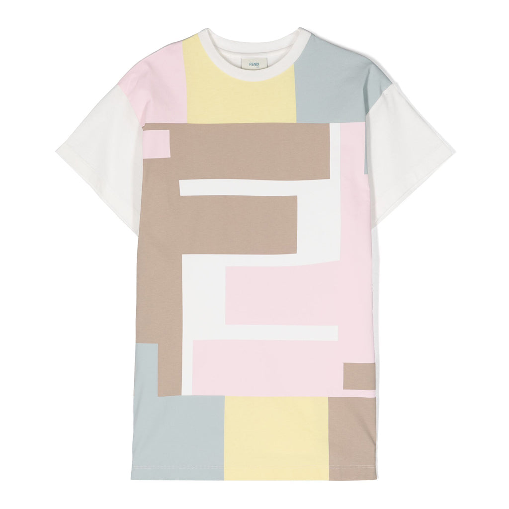 Fendi Kids Print Cotton T-shirt Dress