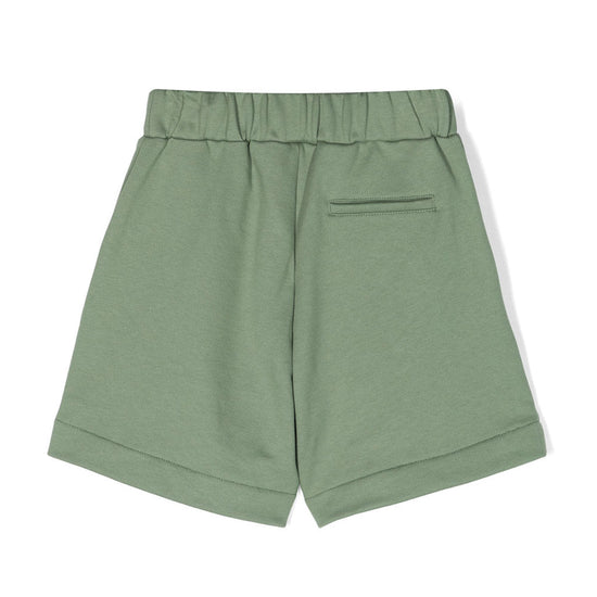 Fendi Kids Logo Embroidered Cotton Shorts