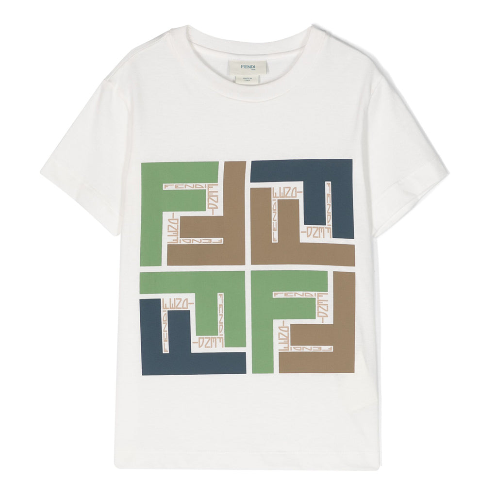 Fendi Kids FF Print Cotton T-shirt