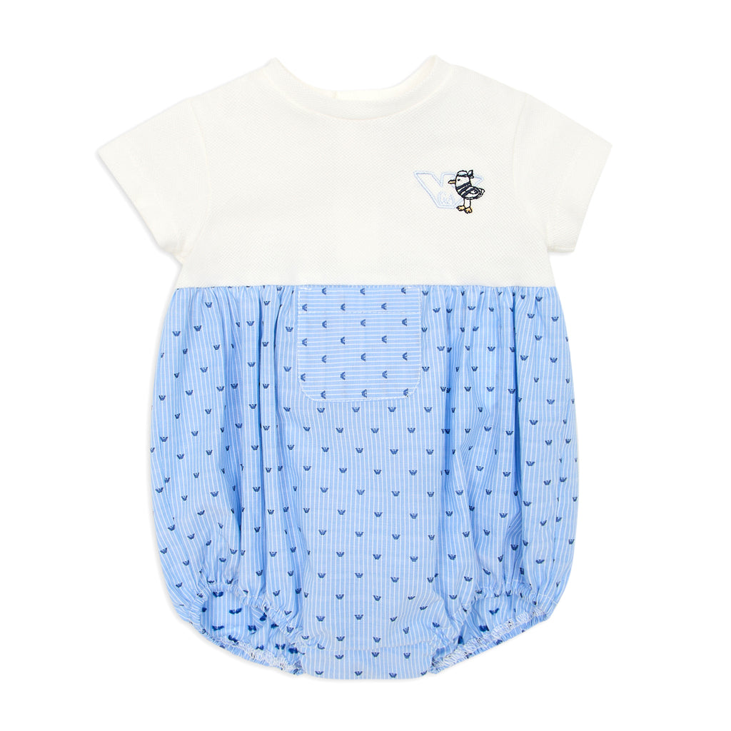 Emporio Armani Junior Logo Stripe Romper