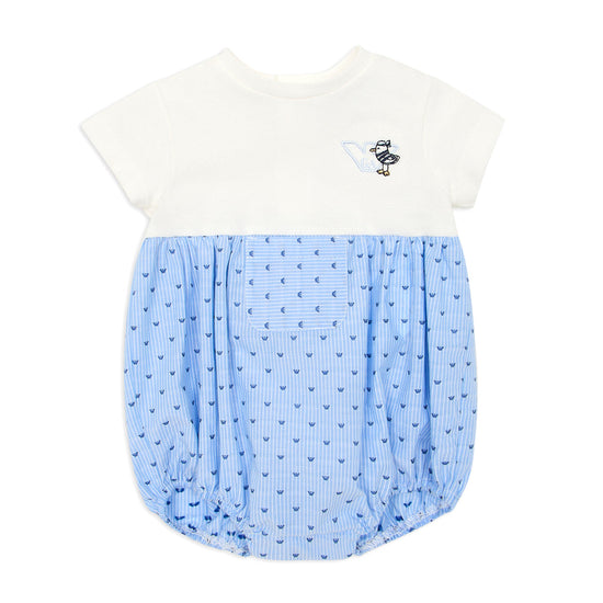 Emporio Armani Junior Logo Stripe Romper