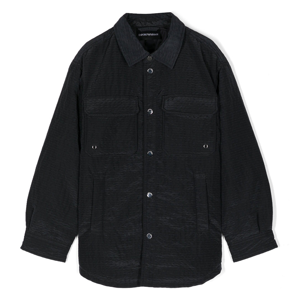 Emporio Armani Junior Panelled Seersucker Shirt Jacket