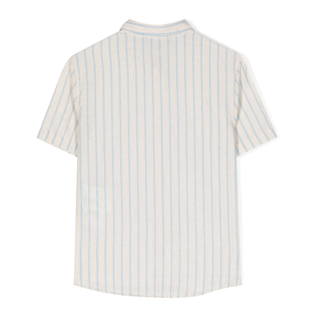 Emporio Armani Junior Logo Embroidered Striped Shirt