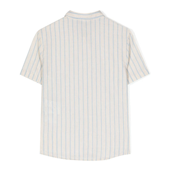 Emporio Armani Junior Logo Embroidered Striped Shirt