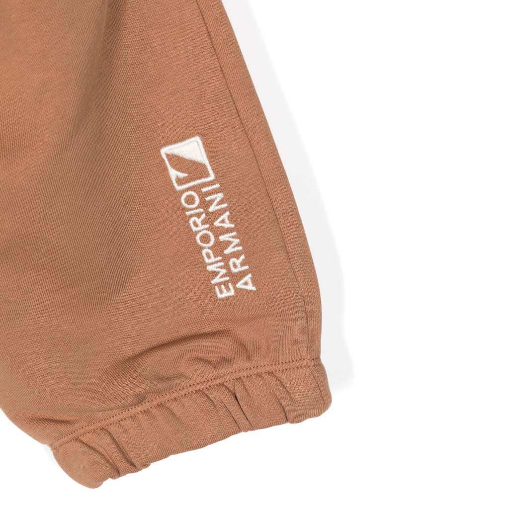 Emporio Armani Junior Logo Embroidered Cotton Blend Track Pants