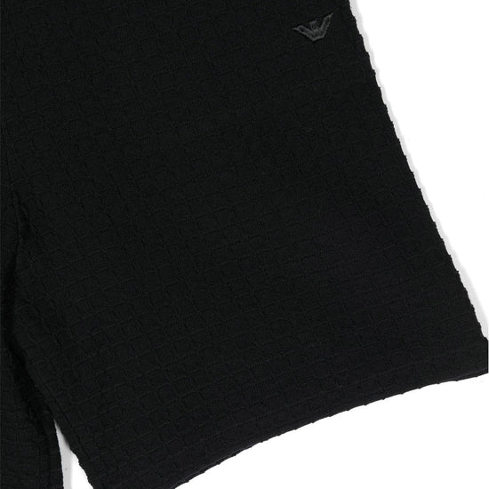 Emporio Armani Junior Logo Embroidered Fine Knit Track Shorts