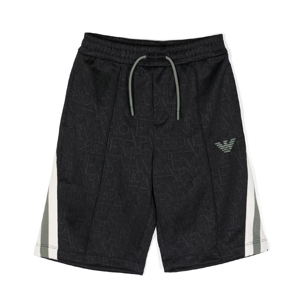 Emporio Armani Junior Logo Jacquard Side Stripe Shorts