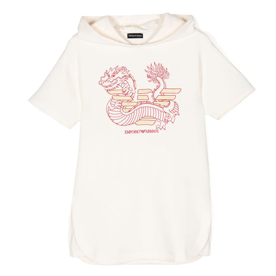 Emporio Armani Junior Dragon Embroidered Jersey Minidress