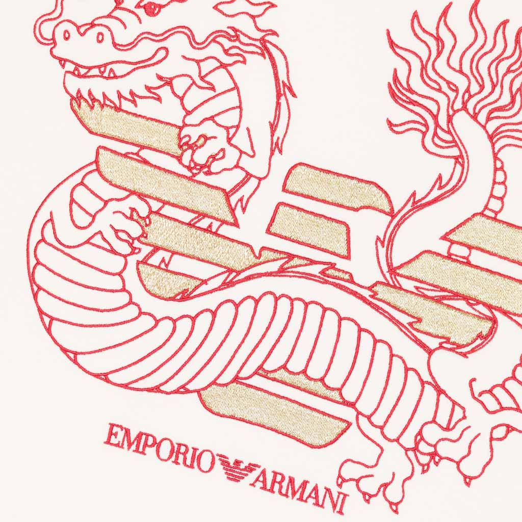 Emporio Armani Junior Dragon Embroidered Jersey Minidress