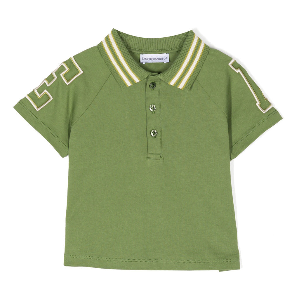 Emporio Armani Junior Logo Appliqué Cotton Polo Shirt