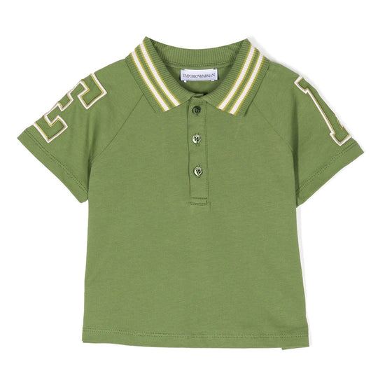 Emporio Armani Junior Logo Appliqué Cotton Polo Shirt