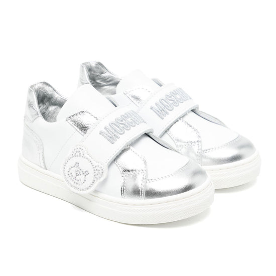 Leather Velcro-Strap Low Sneakers