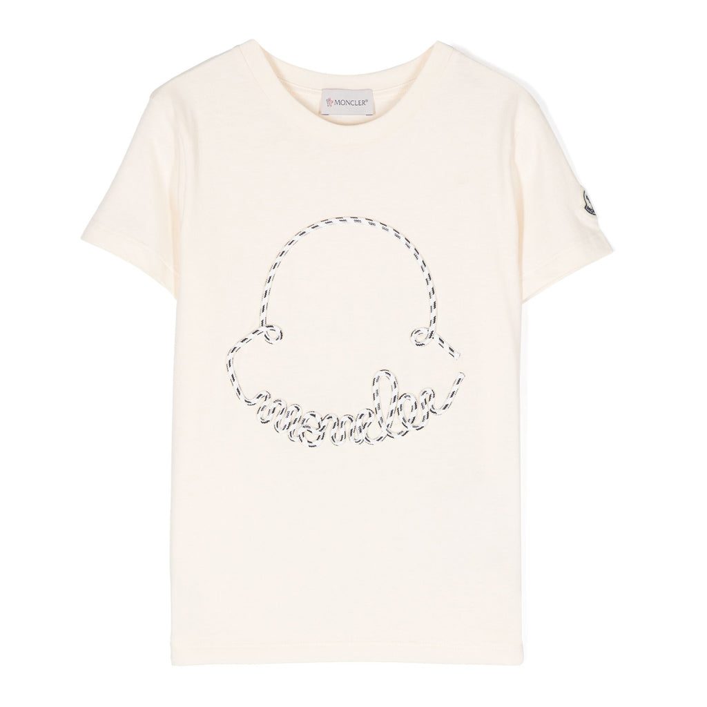 Moncler Enfant Logo Embroidered Cotton T-shirt