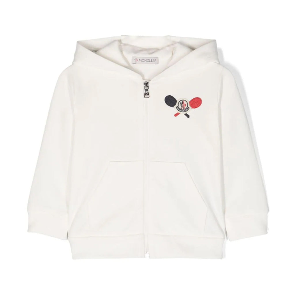 Moncler Enfant Logo Patch Zip Up Hoodie