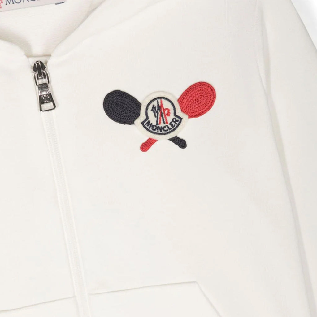 Moncler Enfant Logo Patch Zip Up Hoodie