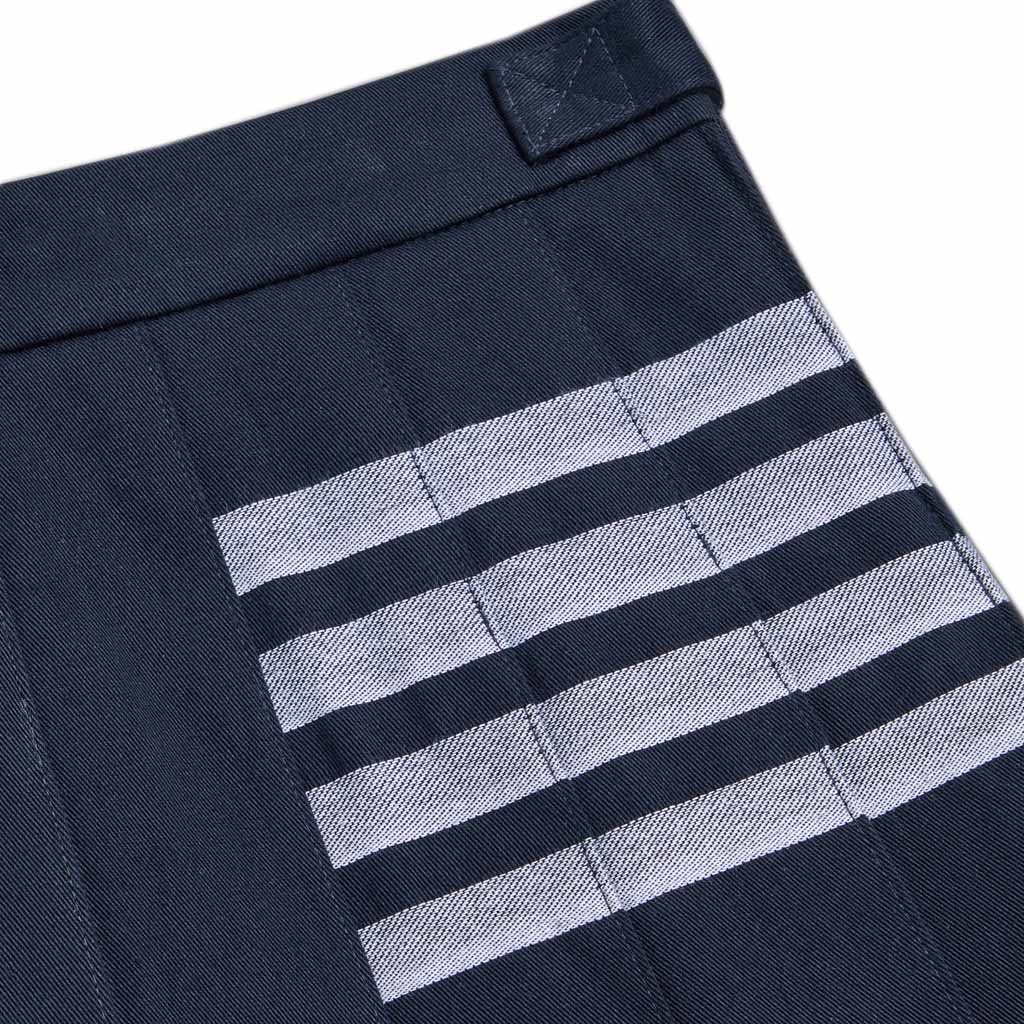 Cotton 4-Bar Pleated Mini Skirt