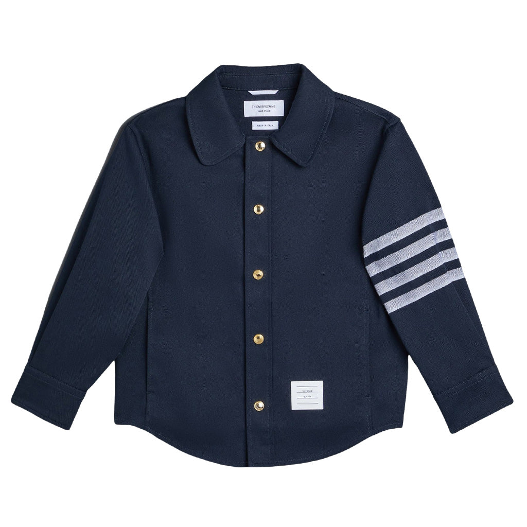 Thom Browne Kids Kid'S Cotton 4-Bar Shirt Jacket