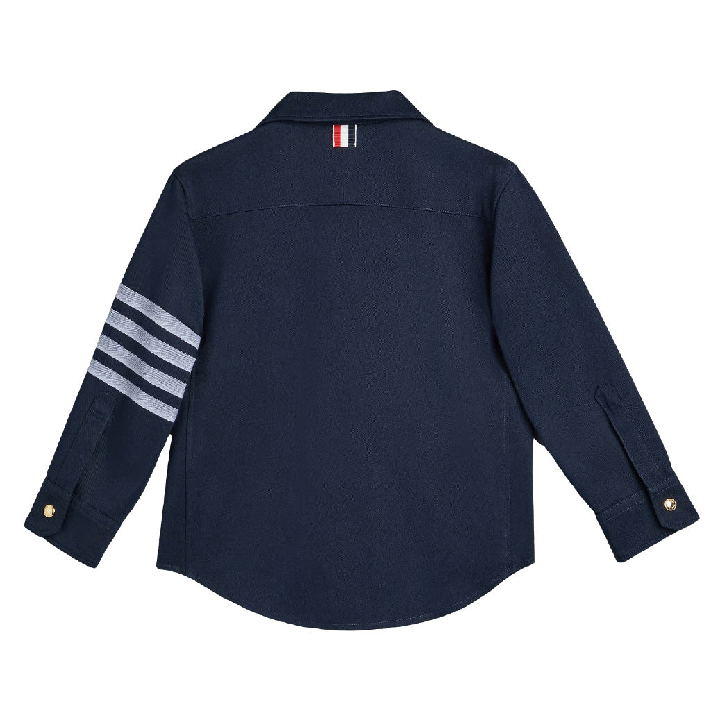 Thom Browne Kids Kid'S Cotton 4-Bar Shirt Jacket