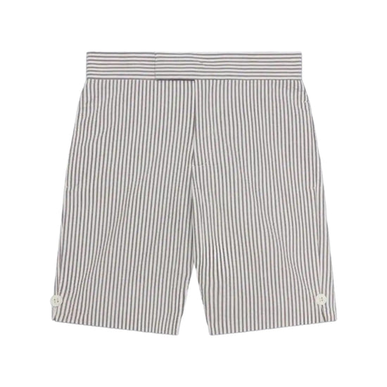 Medium Grey Cotton Seersucker Bermuda Short