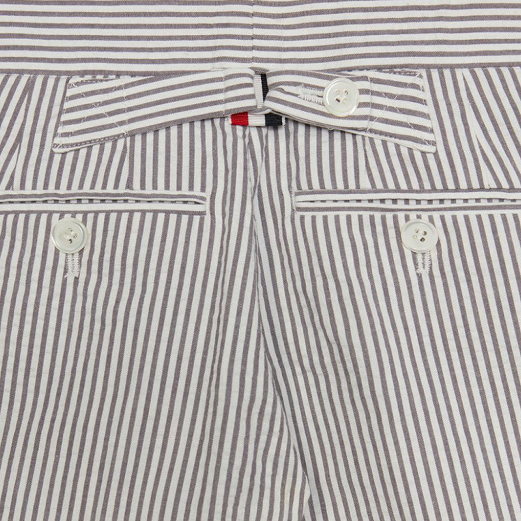 Medium Grey Cotton Seersucker Bermuda Short