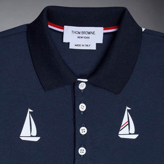Thom Browne Kids Kid'S Half Drop Pique Polo