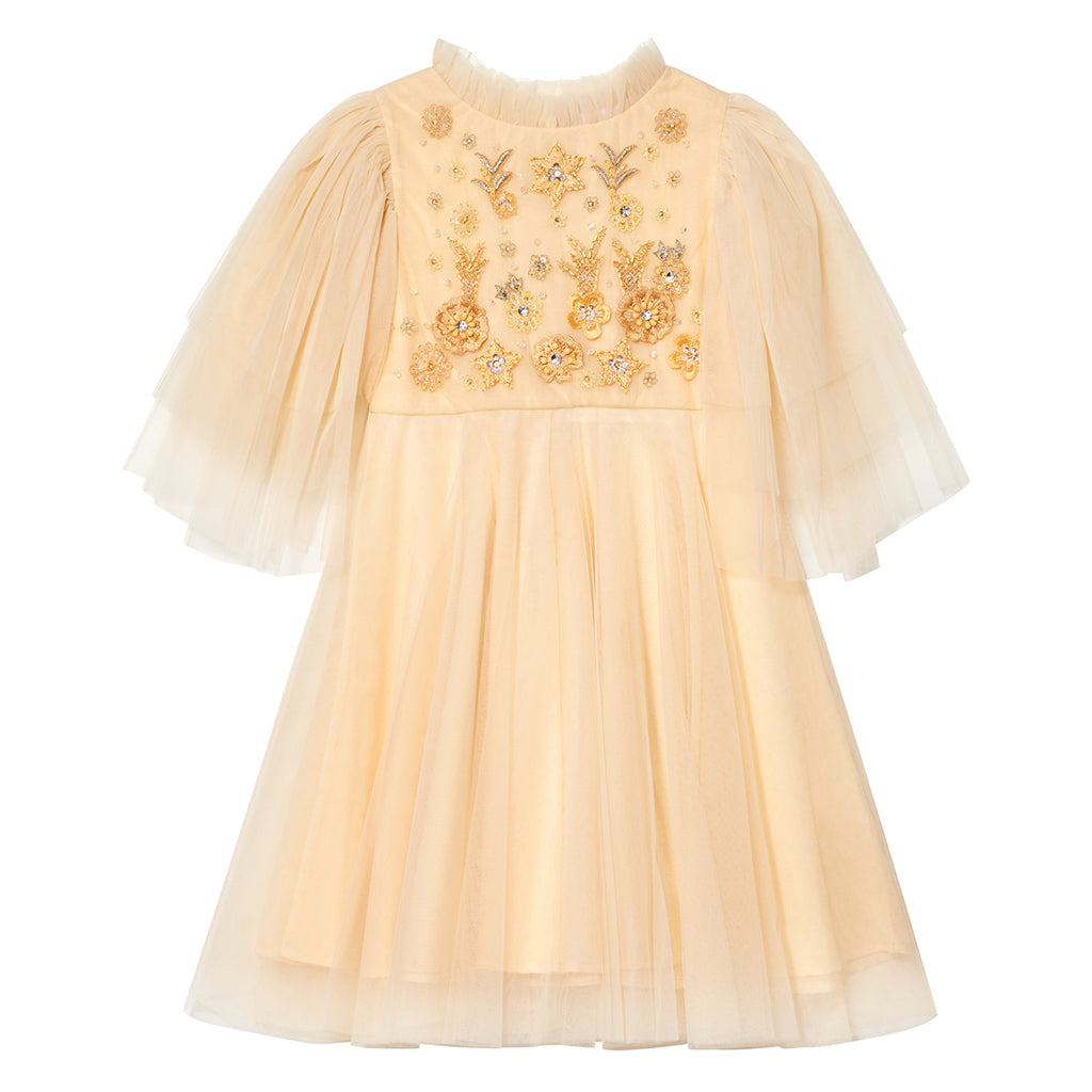 Gilded Floral Tulle Dress