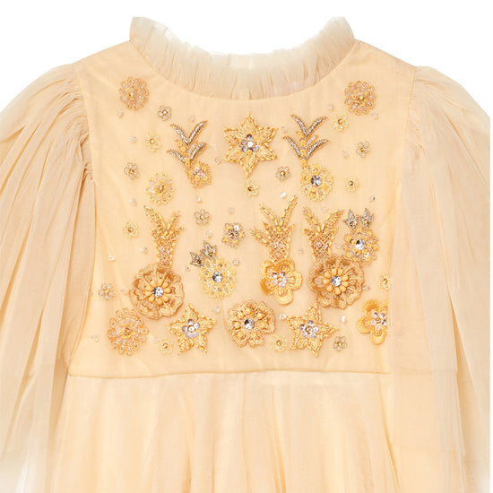 Gilded Floral Tulle Dress