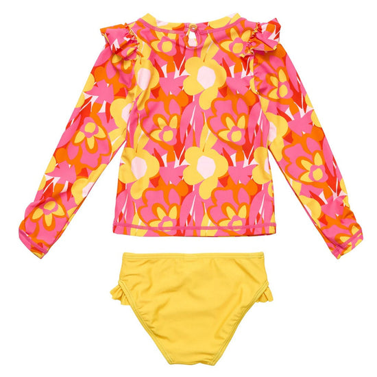 Pop Of Sunshine Long Sleeve Ruffle Set Red