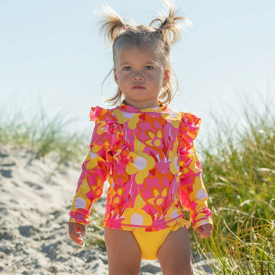 Pop Of Sunshine Long Sleeve Ruffle Set Red