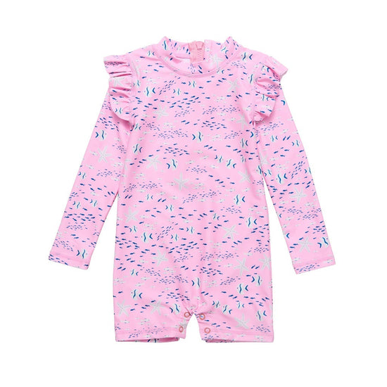 Sea Long Sleeve Sunsuit Pink