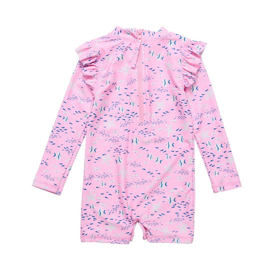 Sea Long Sleeve Sunsuit Pink