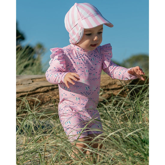 Sea Long Sleeve Sunsuit Pink