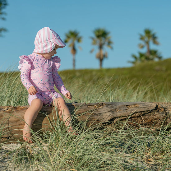 Sea Long Sleeve Sunsuit Pink