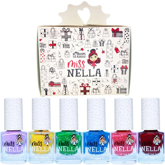 Miss Nella Christmas Glitter Pack of 6 Nail Polishes