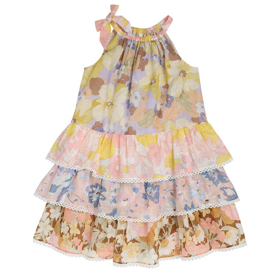 Zimmermann Kids Pop Tiered Halter Dress