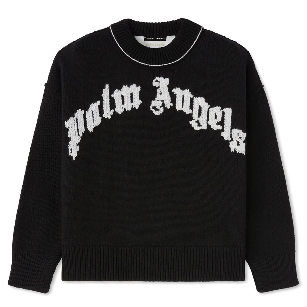 Palm Angels Kids Curved Logo Knit