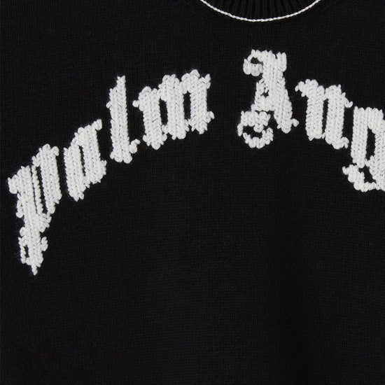 Palm Angels Kids Curved Logo Knit