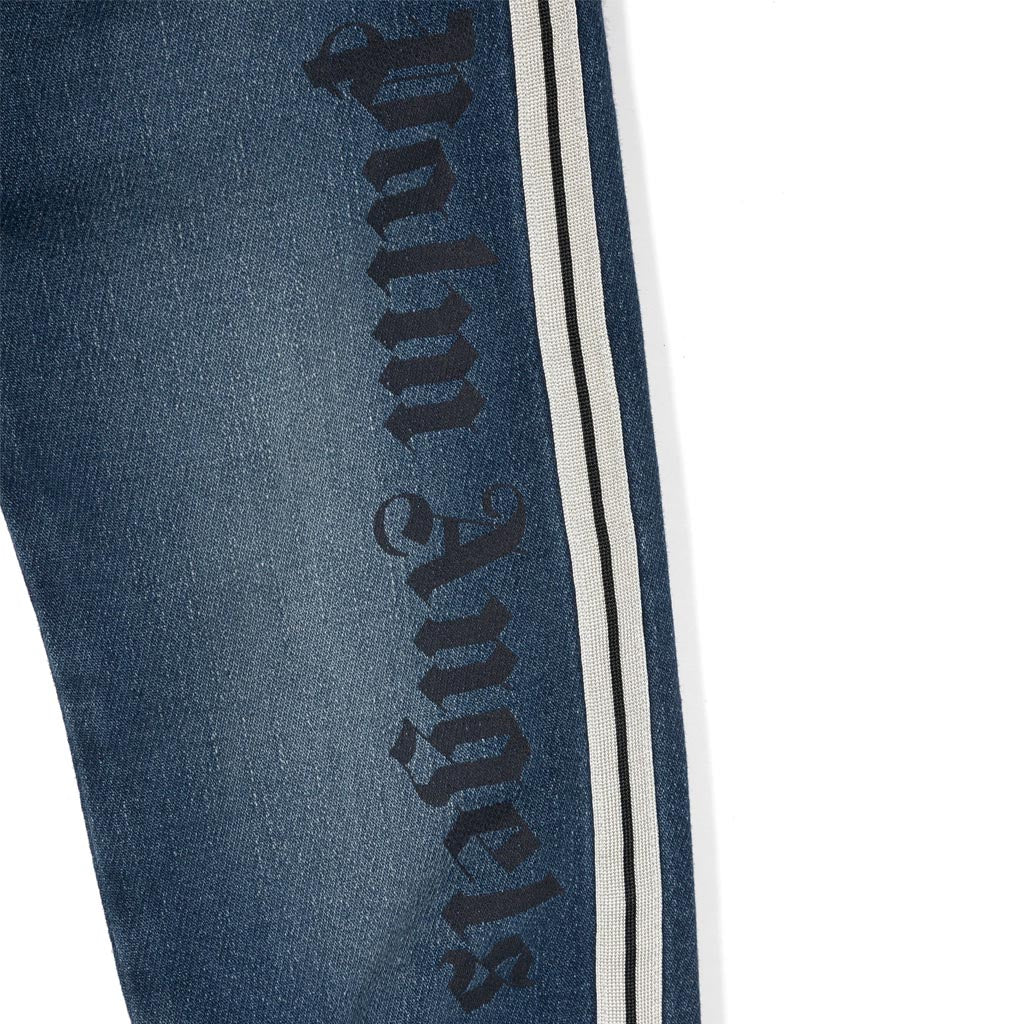 Palm Angels Kids Track Denim Fleece Joggerpant