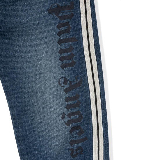 Palm Angels Kids Track Denim Fleece Joggerpant