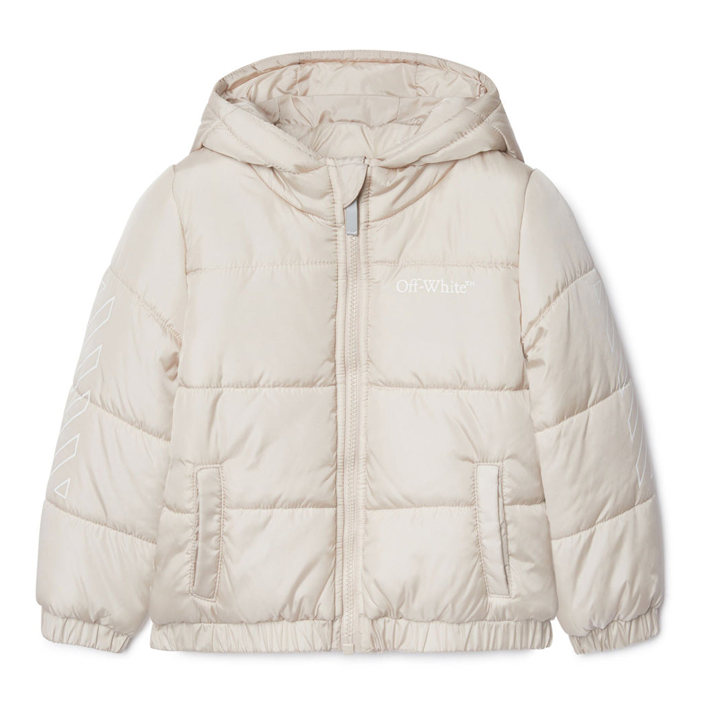 Off-White Kids Bookish Diag Short Puffer