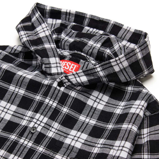 Diesel Kids Plaid Hooded Shirt