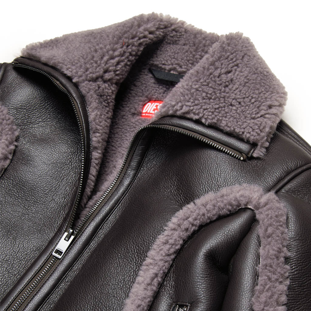 Diesel Kids Faux Shearling Biker Jacket