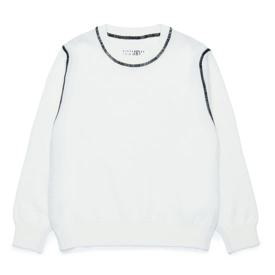 MM6 Kids Wool-Blend Pullover With Overlock Seams