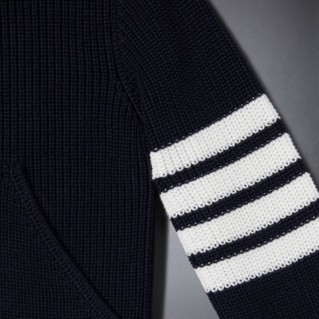Thom Browne Kids Knit Four Bar Zip Jacket