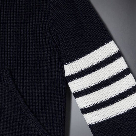 Thom Browne Kids Knit Four Bar Zip Jacket
