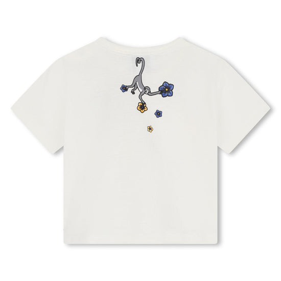 Kenzo Kids Blue Flowers in Pocket Short Sleeve T-shirt