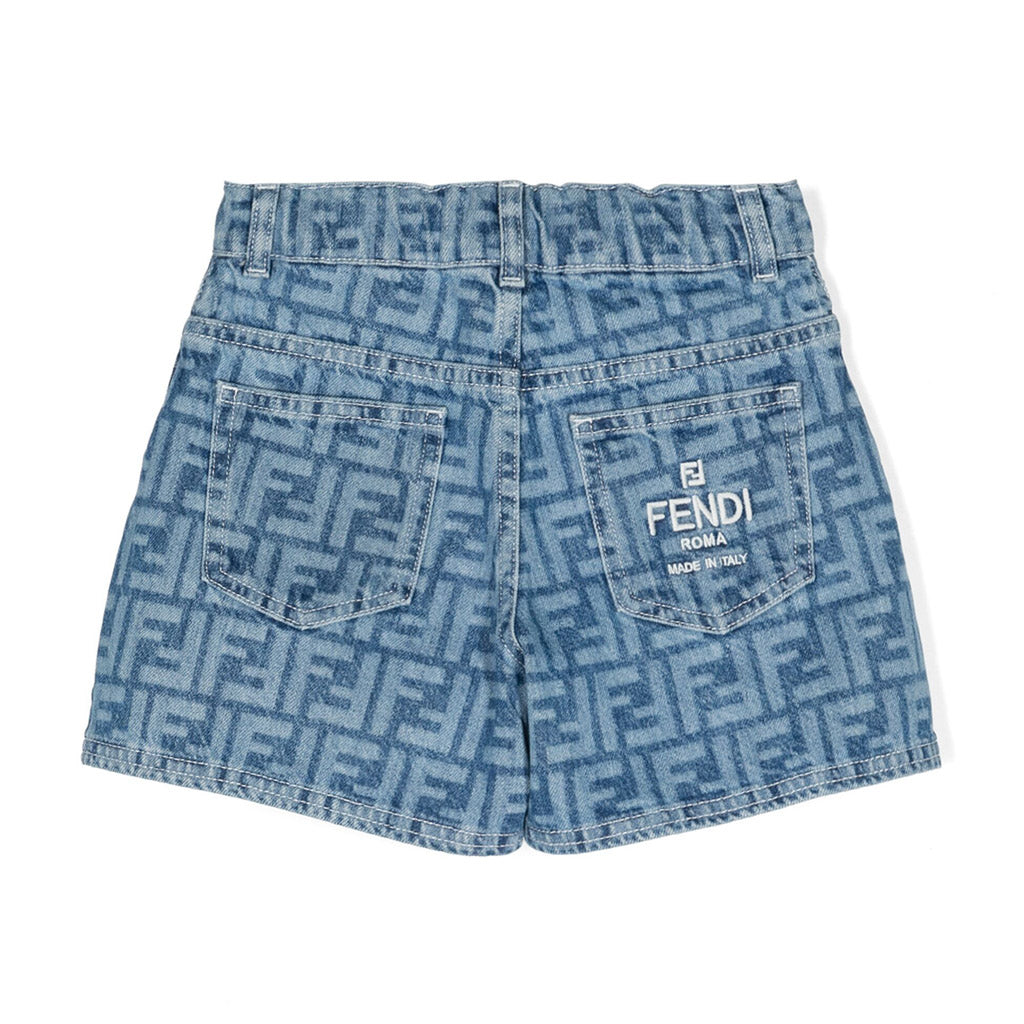 FF Logo Denim Shorts