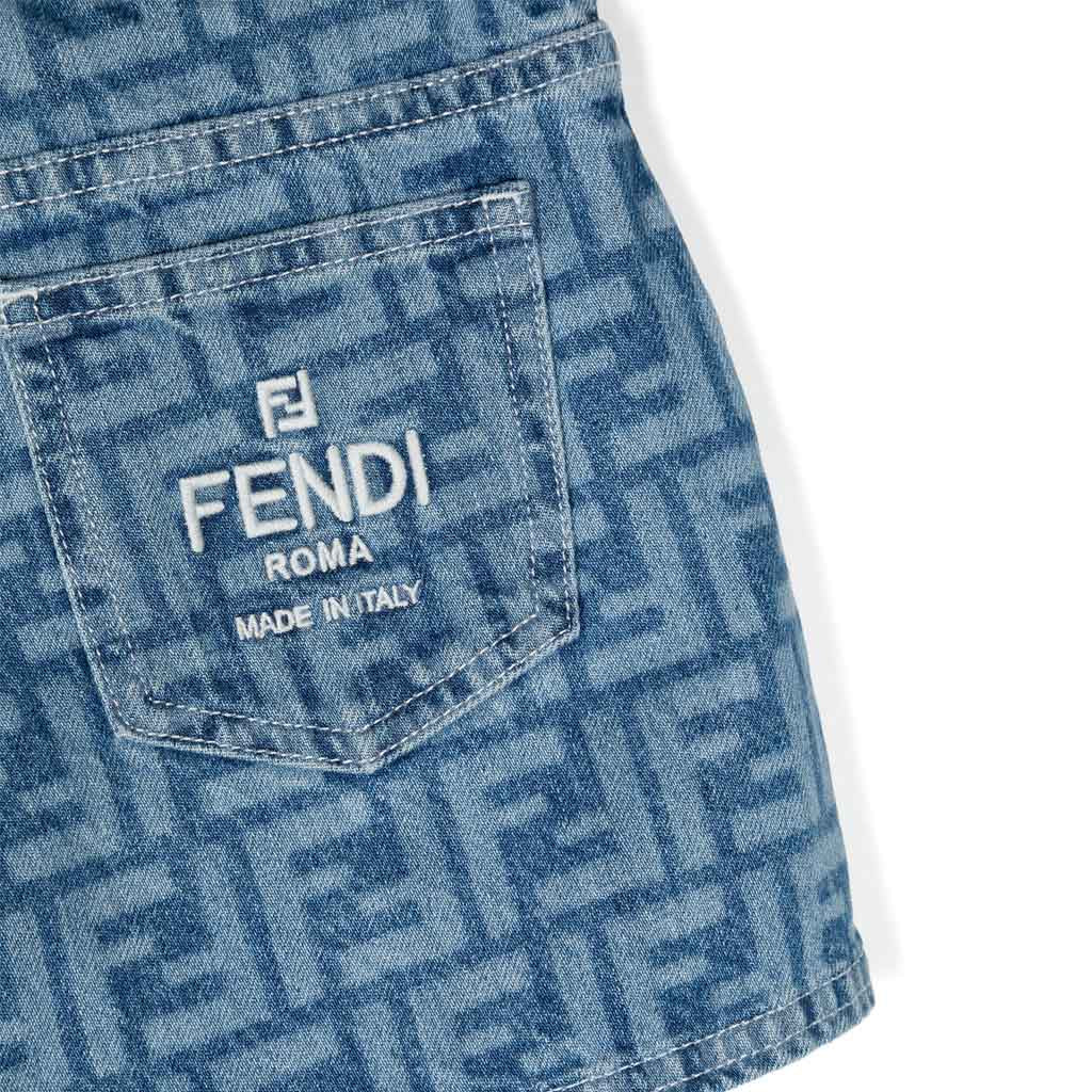 FF Logo Denim Shorts