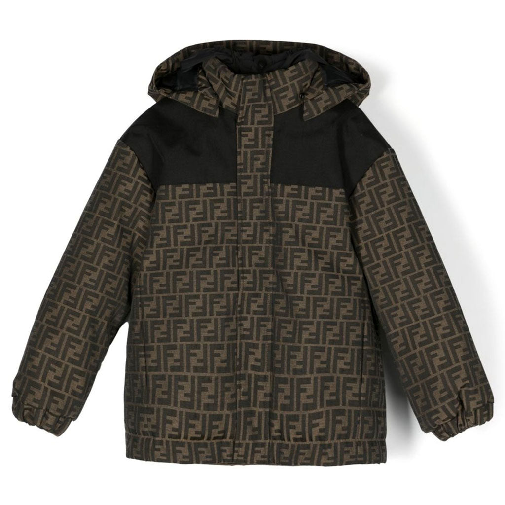 Fendi Kids Zucca Canvas Down Jacket