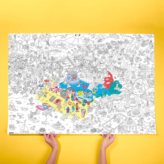 Load image into Gallery viewer, OMY Giant Colouring Poster – I Love Summer
